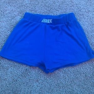 blue shorts